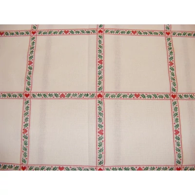 Keresztszemesen hímezhető karácsonyi anyag-Zöld