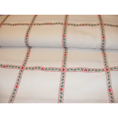 Keresztszemesen hímezhető karácsonyi anyag-Zöld