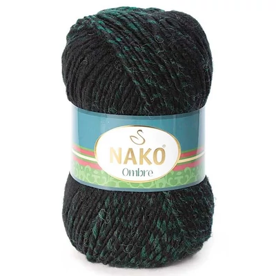 Nako Ombre színátmenetes fonal - 20302 - zöld, fekete