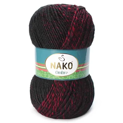 Nako Ombre színátmenetes fonal - 20310 - bordó, fekete