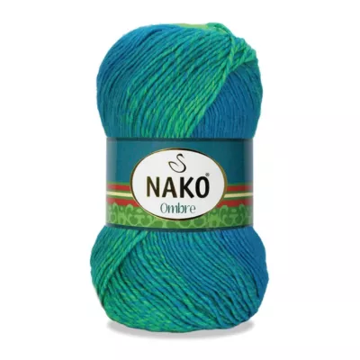 Nako Ombre színátmenetes fonal - 20804 neon kék