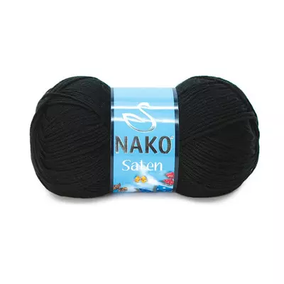 Nako Saten akril fonal - Fekete