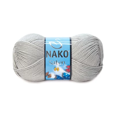 Nako Saten akril fonal - Világos szürke