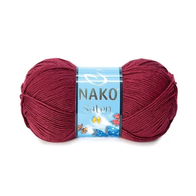 Nako Saten akril fonal - Bordó