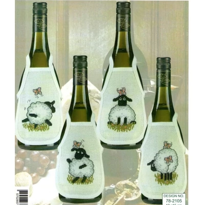 Hímezhető borkötény 16 ct- ecru