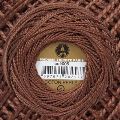 Perlé hímző gyöngyfonal 005 - barna