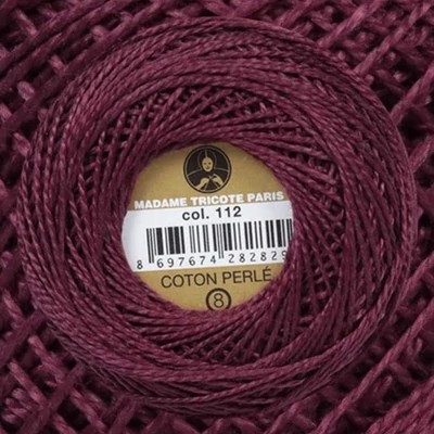 Perlé hímző gyöngyfonal 112 - burgundi vörös