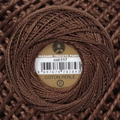 Perlé hímző gyöngyfonal 117 - barna