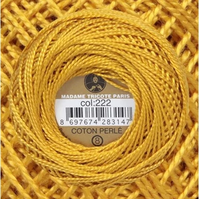 Perlé hímző gyöngyfonal 222 - aranysárga