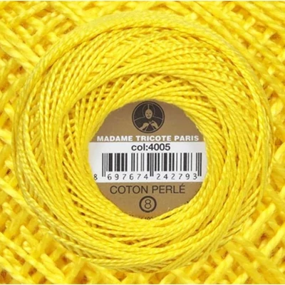 Perlé hímző gyöngyfonal 4005 - sárga