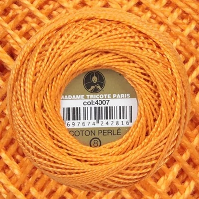 Perlé hímző gyöngyfonal 4007 - narancs sárga