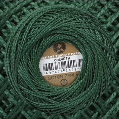Perlé hímző gyöngyfonal 4019 - mohazöld