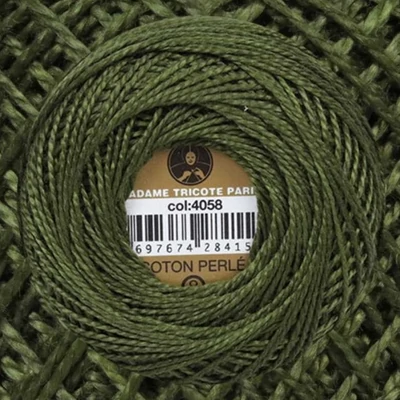 Perlé hímző gyöngyfonal 4058 zöld