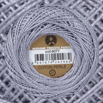 Perlé hímző gyöngyfonal 4077 - szürke