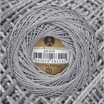 Perlé hímző gyöngyfonal 414 - szürke