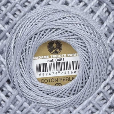 Perlé hímző gyöngyfonal 481 - szürke