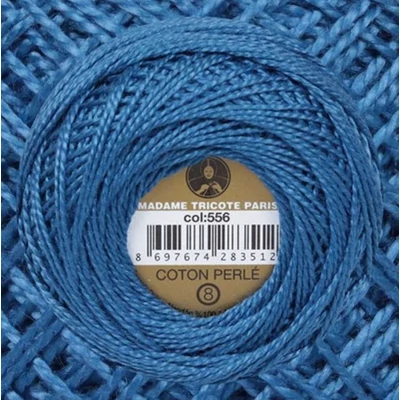 Perlé hímző gyöngyfonal 556 - kék