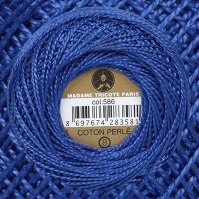 Perlé hímző gyöngyfonal 586 - kék