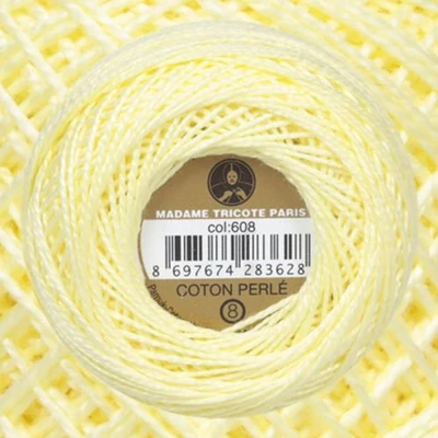Perlé hímző gyöngyfonal 608 - citrom sárga