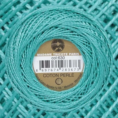 Perlé hímző gyöngyfonal 630 - zöldeskék