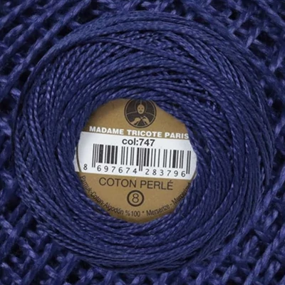 Perlé hímző gyöngyfonal 747 - indigókék