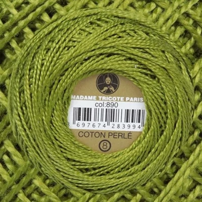 Perlé hímző gyöngyfonal 890 olívazöld