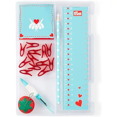 Prym Love kezdő varrókészlet műanyag dobozban - kék színű