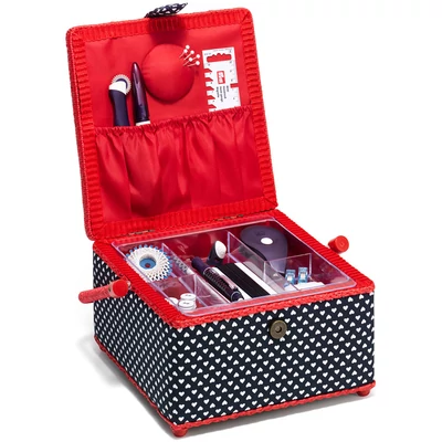 Prym közepes méretű varródoboz - szivecskés