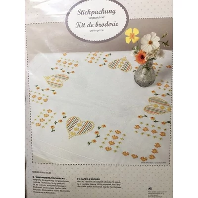 Előnyomott, keresztszemes terítő készlet - Szív