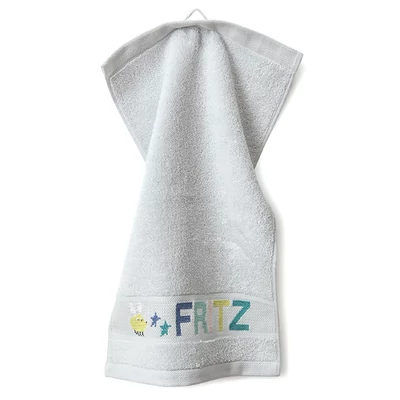 Hímezhető kéztörlő 30x50 szürke