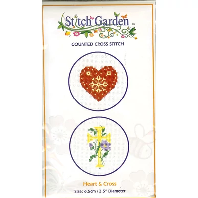 Keresztszemes készlet- Szív 2 db-os