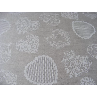 Hímezhető kongrébetétes terítő 90x90 - szíves,bézs színű