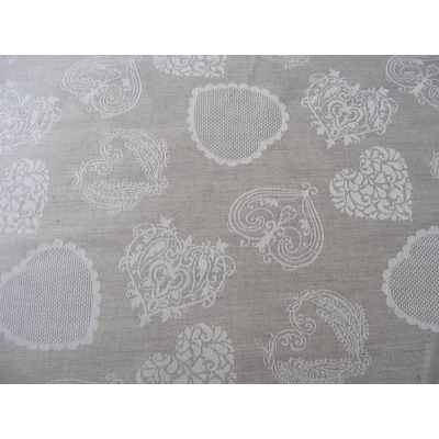 Hímezhető kongrébetétes terítő 90x90 - szíves,bézs színű