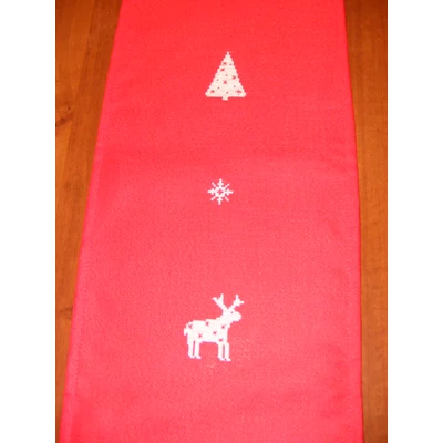 Hímzett karácsonyi asztali futó