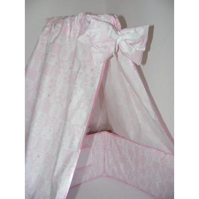 Hímezhető baldachin és fejvédő-Állatos rózsaszín