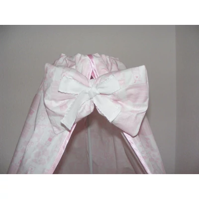 Hímezhető baldachin és fejvédő-Állatos rózsaszín