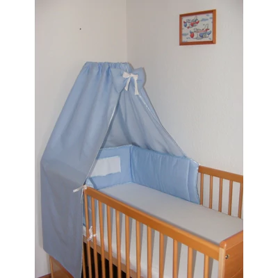 Hímezhető baldachin és fejvédő-kék pöttyös