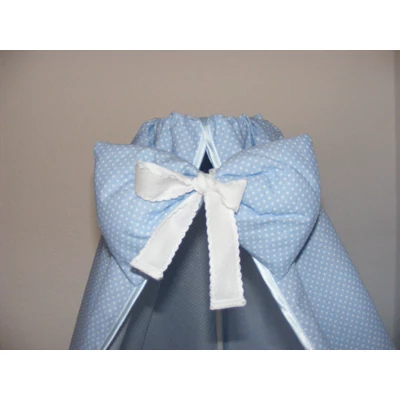 Hímezhető baldachin és fejvédő-kék pöttyös