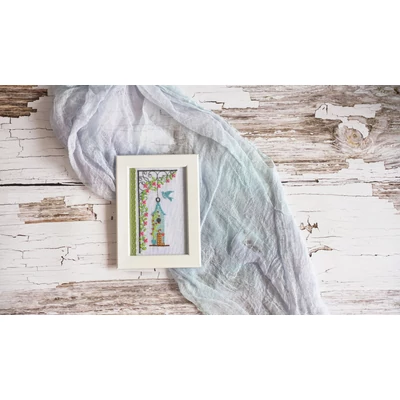 Keresztszemes minta DMC hímzőfonalakkal - Springtime