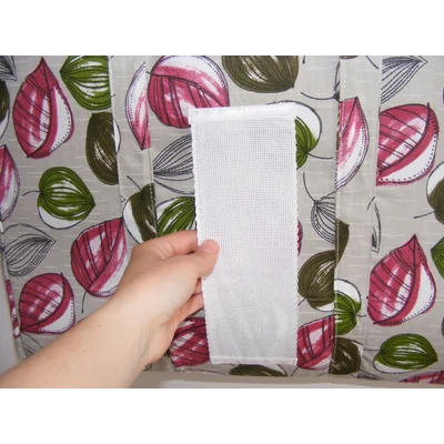 Hímezhető napozó táska-leveles fehér szegéllyel