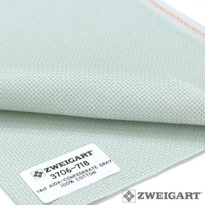 Zweigart aida 14 ct 110 cm széles - szürke