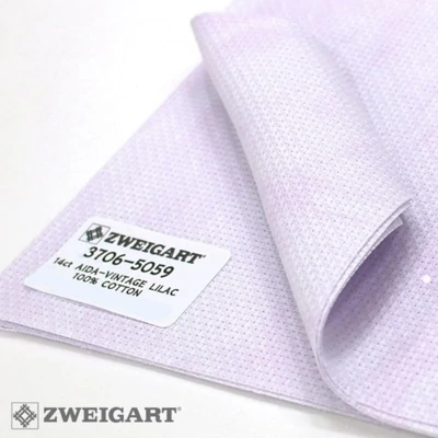Zweigart aida 14 ct 110 cm széles - vintage lila