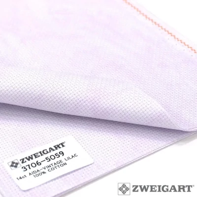Zweigart aida 14 ct 55 cm széles - vintage lila