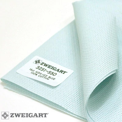 Zweigart Aida 16 ct 110 cm széles - jég kék