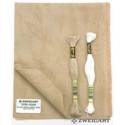 Zweigart aida 18 ct 110 cm széles - vintage mokka