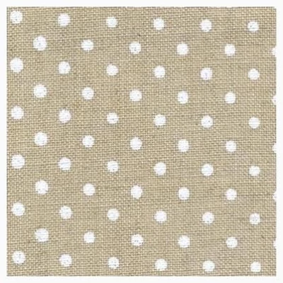 Belfast fehér pöttyös len vászon natúr 32 ct 70 cm széles