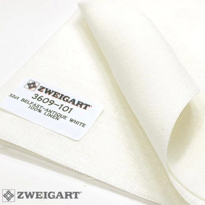 Belfast törtfehér len hímzővászon 32ct 140cm széles