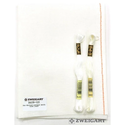 Belfast törtfehér len hímzővászon 32ct 140cm széles