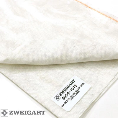 Vintage Belfast len hímzővászon 32ct 70 cm széles - füstösfehér