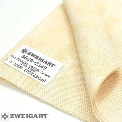 Vintage Belfast len hímzővászon 32ct 70 cm széles - sahara
